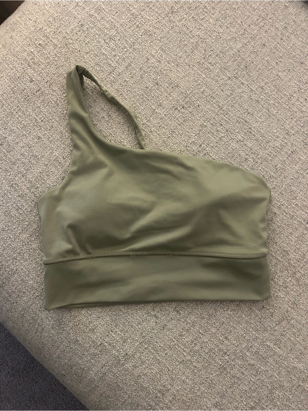 Olive One-Shoulder Seamless Bralette Crop Top - Women Intimates